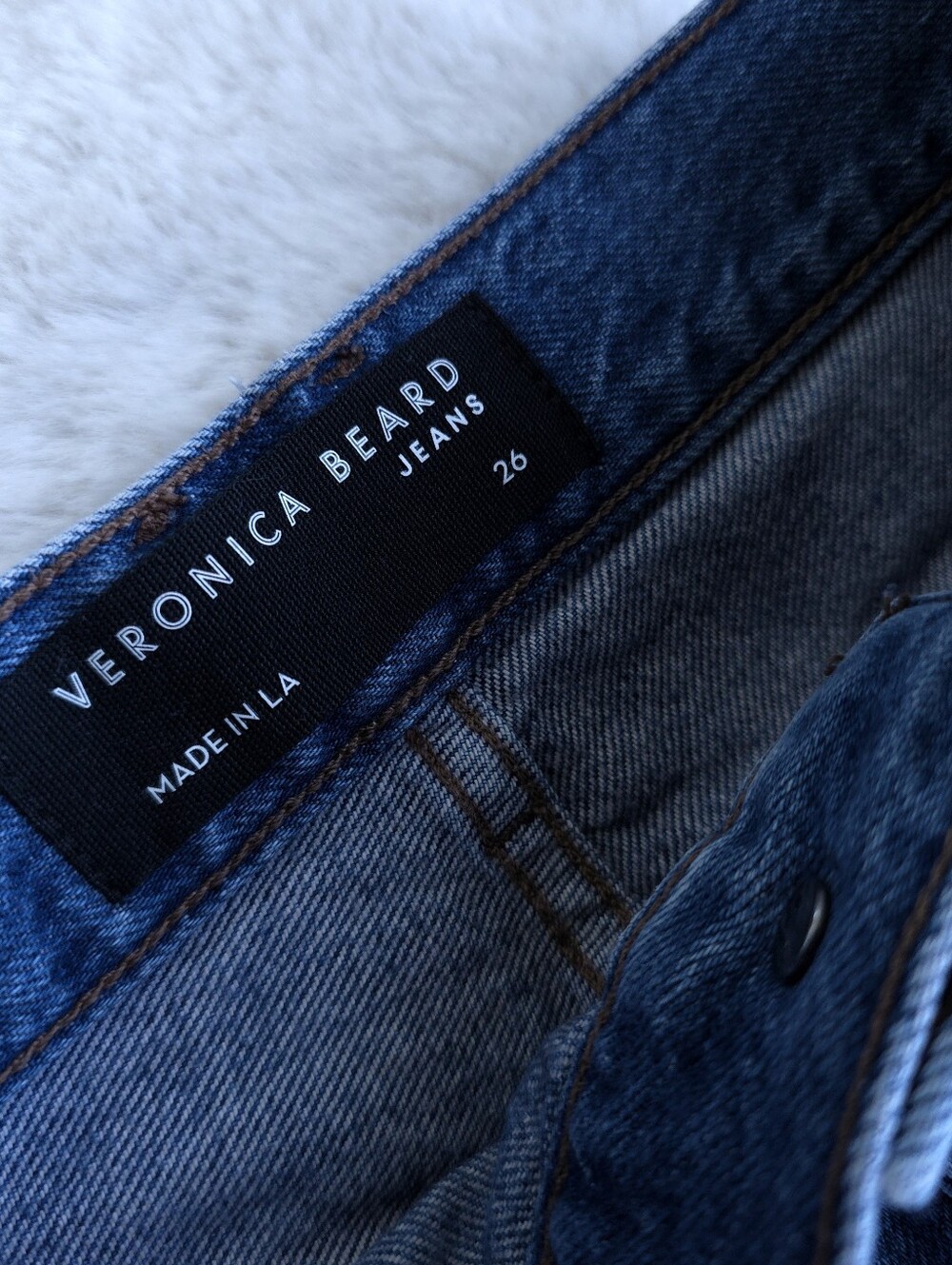 Veronica Beard Patch Pocket 70s Wide Leg Denim Jeans - Picture 6 of 8